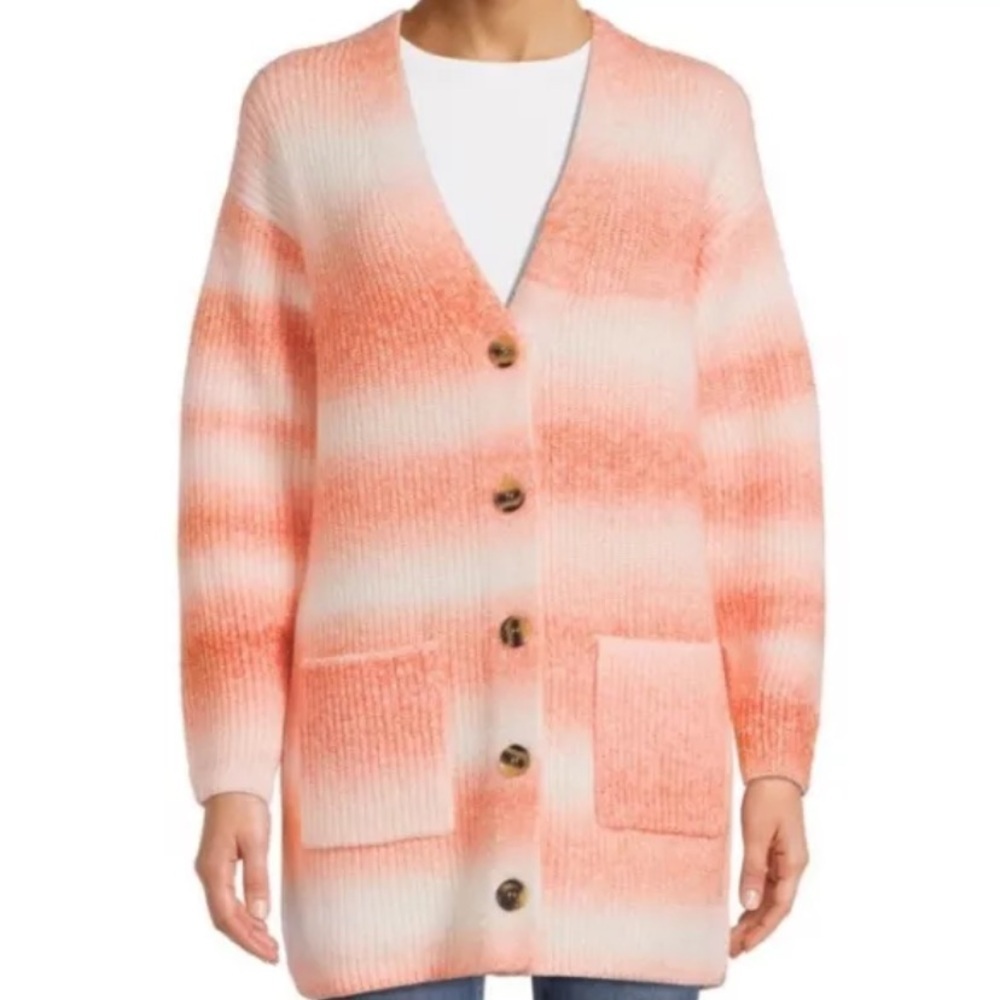 Peach White Long Cardigan 3X Hearts N Crush Creamsicle Halloween Candy Corn Boho